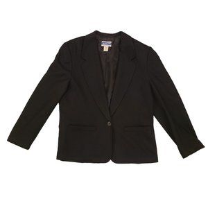 Pendleton Classic Virgin Wool Black Blazer Jacket Office Women's Size 14